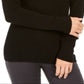 Style & Co Women's Ribbed Turtleneck Sweater Black Size Petite