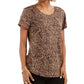 Style & Co Women's Leopard Print Cotton T-Shirt Brown Size Large