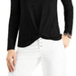 Style & Co Women's Black Twist Front Top Size X-Small