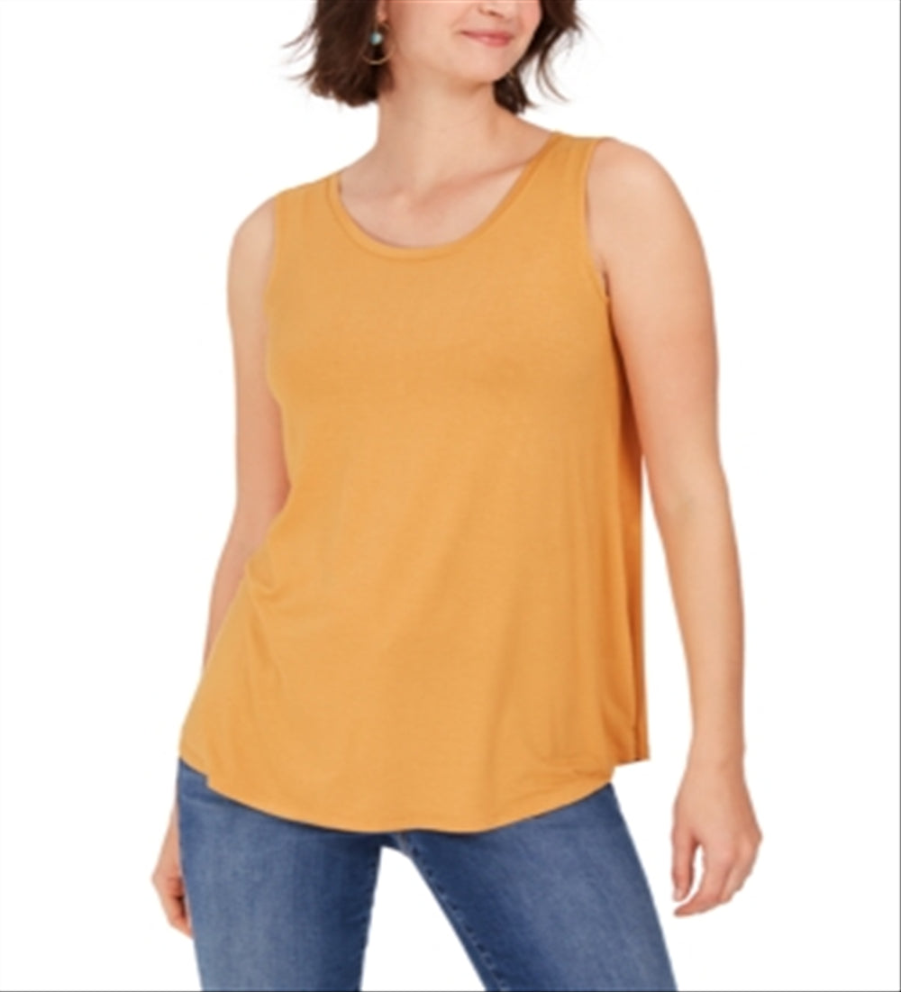 Style & Co Women's Swing Fit Tank Top Yellow Size Small