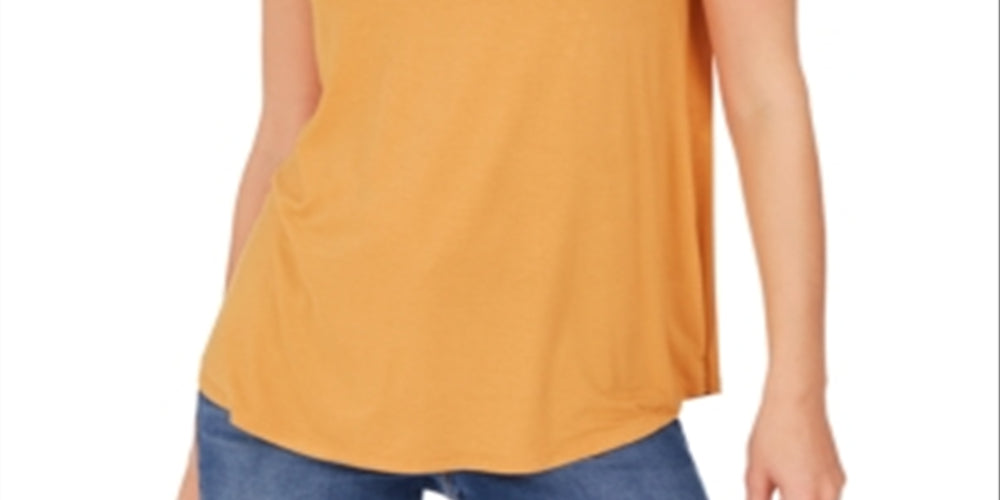 Style & Co Women's Swing Fit Tank Top Yellow Size Small