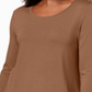 JM Collection Women's Three Quarter Sleeve Top Brown Size Petite