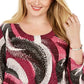 JM Collection Women's Plus Gel Dot Jacquard Printed Top Pink Size 0X