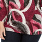JM Collection Women's Plus Gel Dot Jacquard Printed Top Pink Size 0X