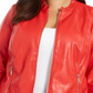 Alfani Women's Faux Leather Jacket Red Size 2X