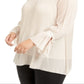 Alfani Women's Pleated Blouse Brown Size 2X