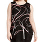 Alfani Women's Plus Sleeveless Printed Asymmetric Top Black Size 2X