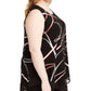 Alfani Women's Plus Sleeveless Printed Asymmetric Top Black Size 2X