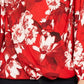 INC International Concepts Women's Red Floral Print Surplice Top Size Petite Small
