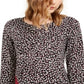 Alfani Women's Printed & Velvet Asymmetrical Top Black Size Small