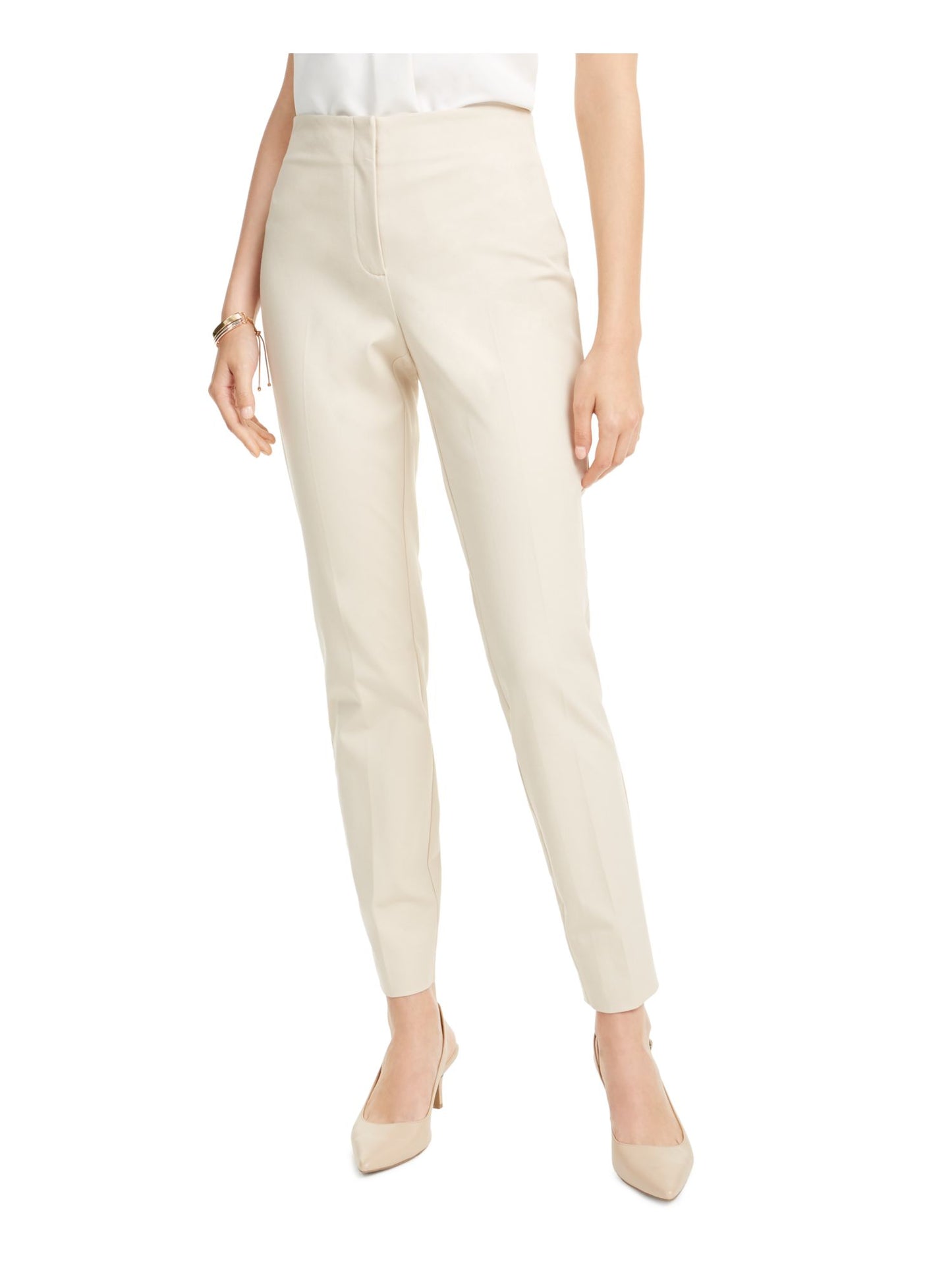 Alfani Women's Solid Skinny Pants Brown Size 6