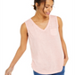 Style & Co Women's Chest Pocket Burnout Top Pink Size Small