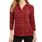 Charter Club Women's Printed Polo Top Size M