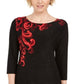 JM Collection Women's Printed Jacquard Top Black Size X-Small