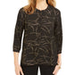 Jm Collection Women's Printed Pleated-Back Blouse Size S
