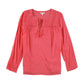 Charter Club Women's Tassel Peasant Blouse Coral Size X-Large