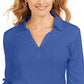 Karen Scott Women's Split Neck Point Collar Top Blue Size Petite