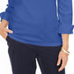 Karen Scott Women's Split Neck Point Collar Top Blue Size Petite