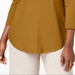 JM Collection Women's Three Quarter Sleeve Top Yellow Size Petite S/M