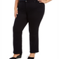 Style & Co Women's Plus Straight Leg Jeans Black Size 14W