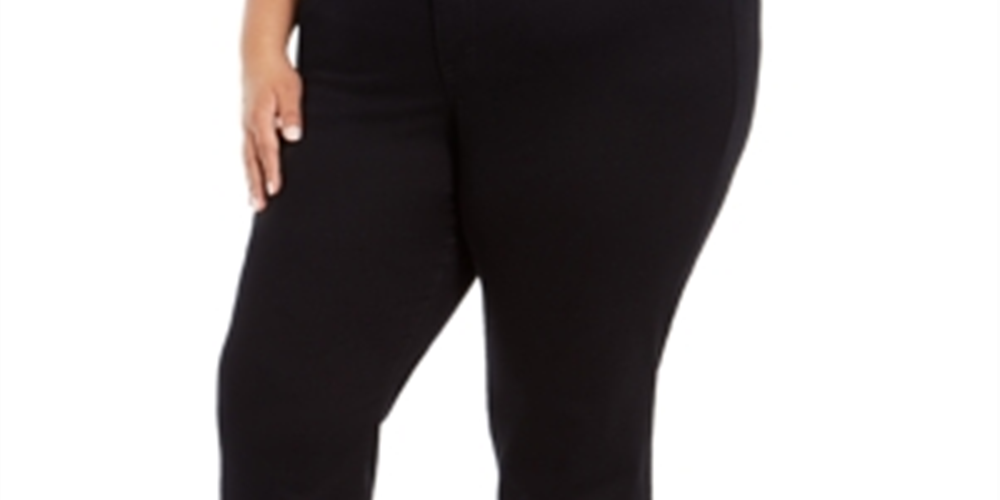Style & Co Women's Plus Straight Leg Jeans Black Size 14W