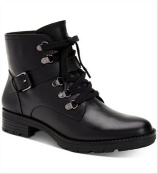 Giani Bernini Women's Naomii Lug Leather Ankle Boot Black Size 9 M