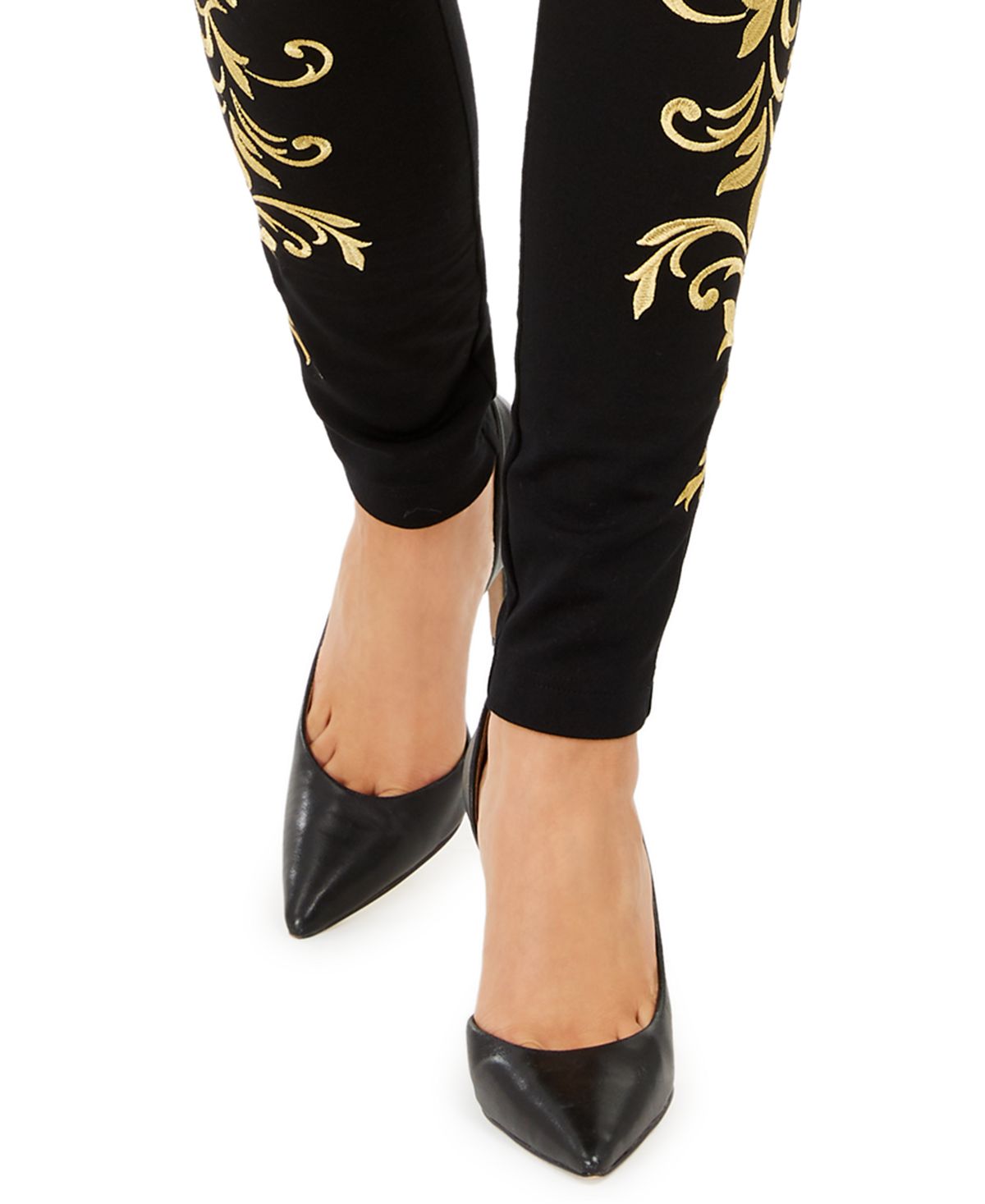 INC International Concepts Women's Embroidered Skinny Pants Black Size 0 Petite