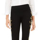 INC International Concepts Women's Embroidered Skinny Pants Black Size 14 Petite