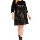 INC International Concepts Women's Plus Sequined Above Knee Sheath Dress Black Size 3X