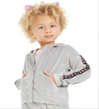 Ideology Little Girl's Velour Zip Up Hoodie Gray Size 6