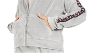 Ideology Little Girl's Velour Zip Up Hoodie Gray Size 6
