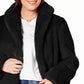 INC International Concepts Women's Plus Faux Fur Teddy Coat Black Size 1X