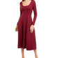 Alfani Women's Fit & Flare Midi Dress Red Size Medium