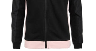 Ideology Big Girl's Pieced Zip Up Hoodie Black Size Large