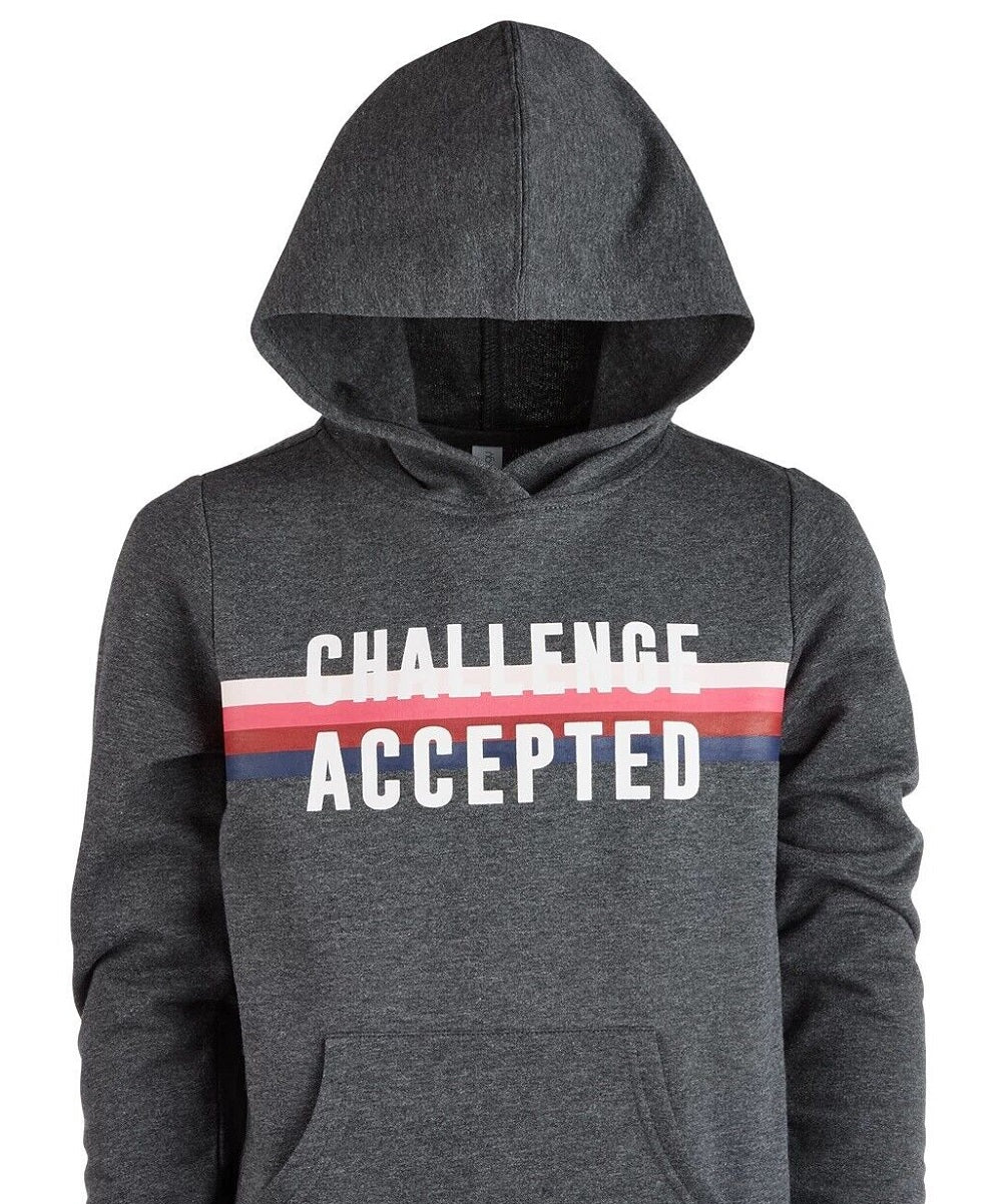 ID Ideology Big Girl's Graphic Print Hoodie Gray Size Small