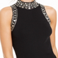 INC International Concepts Women's Embellished Mock Neck Tank Sweater Black Size Small