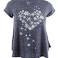 Style & Co Women's Petite Snowflake Heart Graphic T-Shirt Size Petite