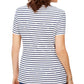 Karen Scott Women's Starlight Striped Henley Top Blue Size Medium