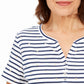 Karen Scott Women's Starlight Striped Henley Top Blue Size Medium
