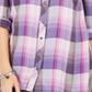 Style & Co Women's Button up Plaid Boyfriend Purple Size Small