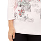 Karen Scott Women's Graphic Embellished Top Pink Size Petite