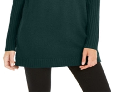 INC International Concepts Women's Mock Neck Stitched Tunic Green Size Large