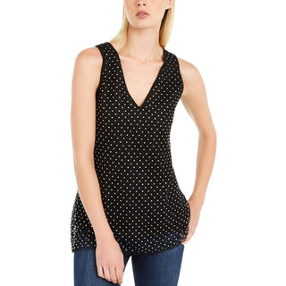 INC International Concepts Women's Black Mesh Embellished Tank Top Size Small