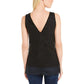 INC International Concepts Women's Black Mesh Embellished Tank Top Size Small