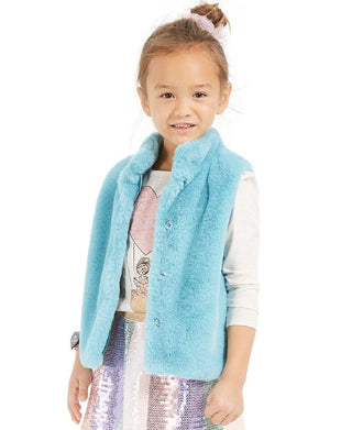 Epic Threads Toddler Girl's Faux Fur Vest Blue Size 4T