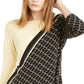 Alfani Women's Color Block 3/4 Sleeve Jewel Neck Top Yellow Size Medium