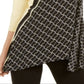 Alfani Women's Color Block 3/4 Sleeve Jewel Neck Top Yellow Size Medium