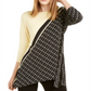 Alfani Women's Color Block 3/4 Sleeve Jewel Neck Top Yellow Size Medium