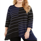Alfani Women's Plus Printed High Low Tunic Blue Size 0X