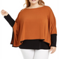 Alfani Women's Plus Layered Look Poncho Top Brown Size 0X